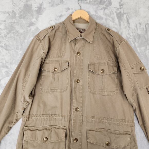 Vintage Cabelas Safari Series Jacket Mens Large Hunting Drawstring Waist Tan - Picture 5 of 10